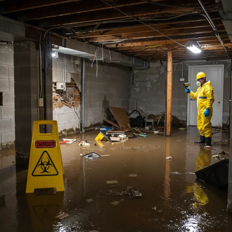 Flooded Basement Electrical Hazard in Sheldon, IL Property